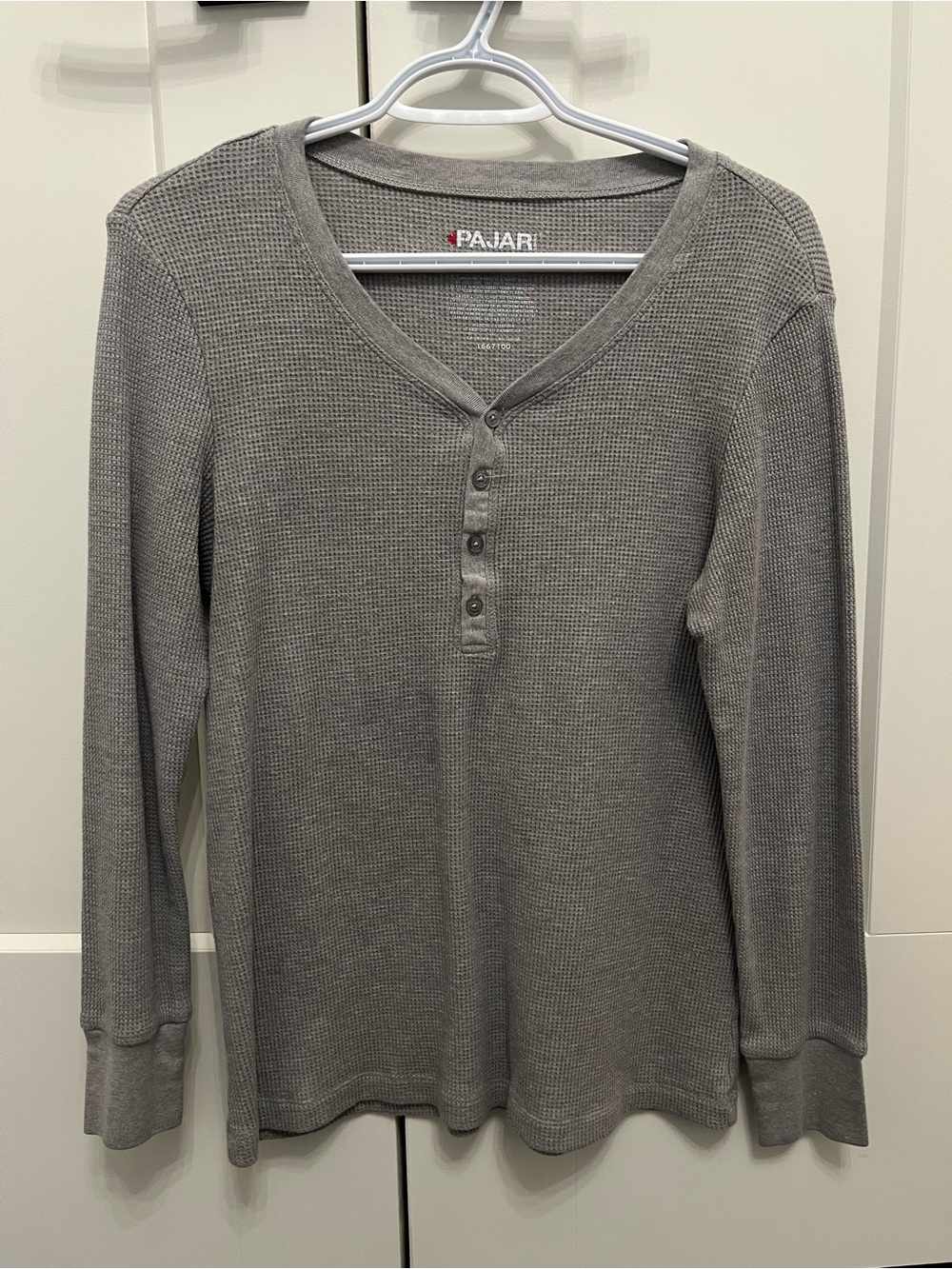 Pajar Women's Long Sleeve Waffle Henley Top - Gray